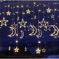 Christmas style led decoration curtain string lights top quality star shape